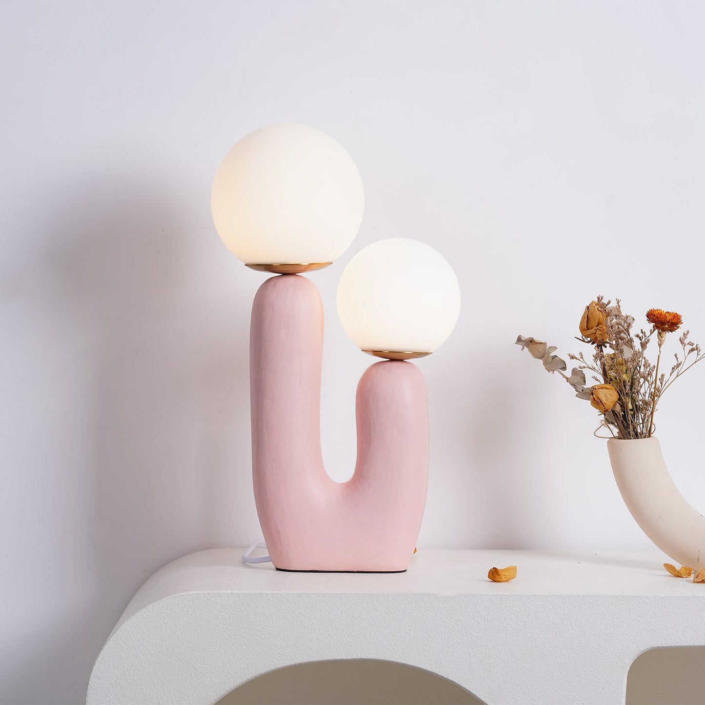 EcoLuxe - Moderne glas- og harpiksbordlampe