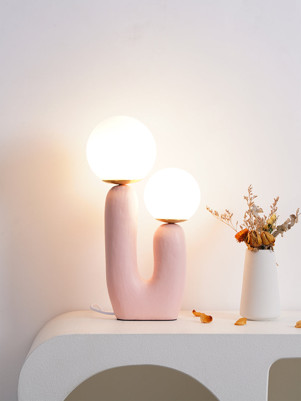 EcoLuxe - Moderne glas- og harpiksbordlampe