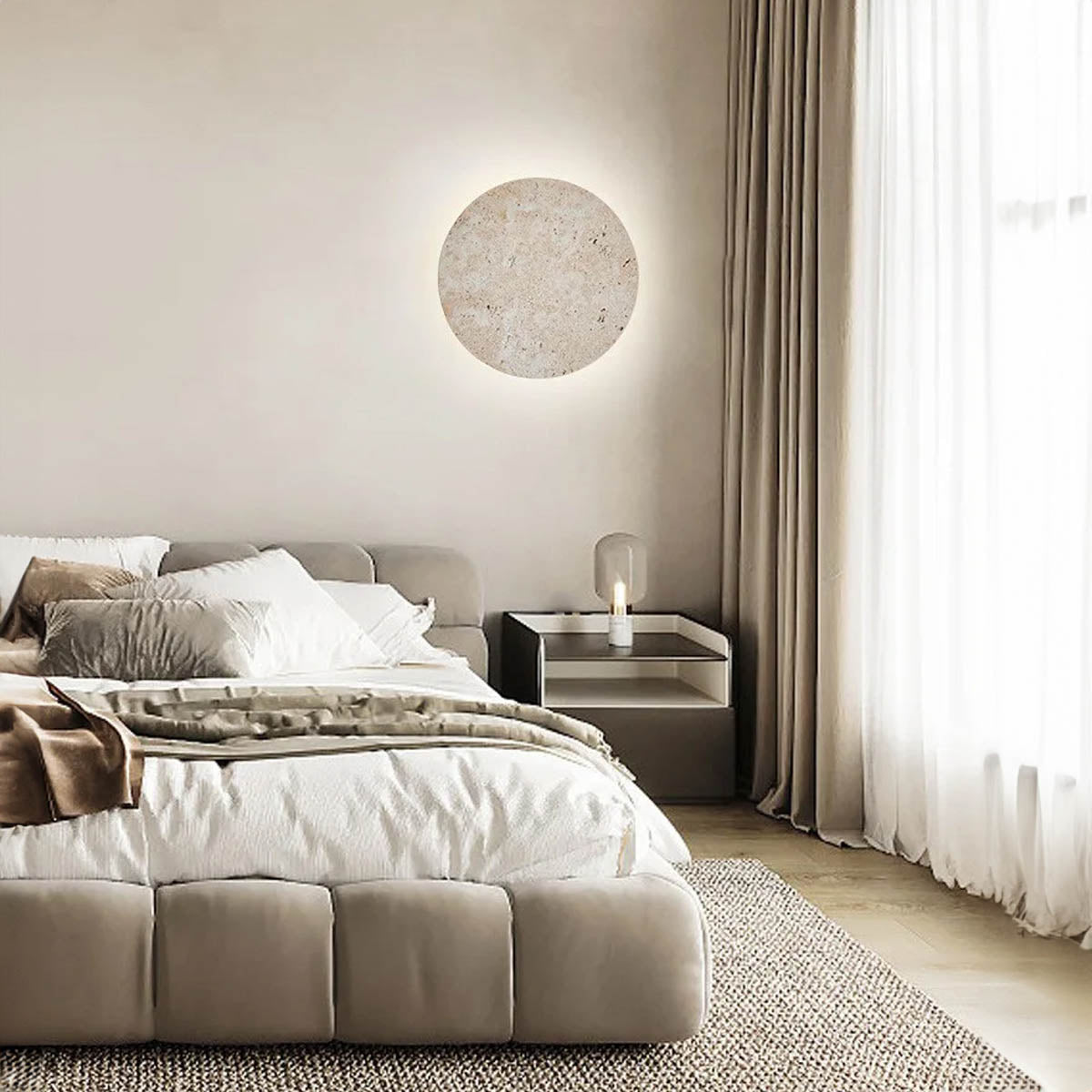 StoneGlo | Rund stenmur lampe