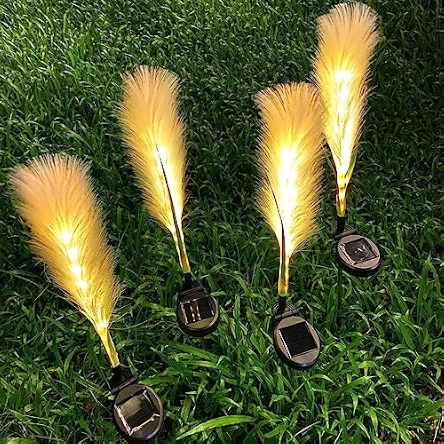 NatureBeam - Solcellelampe for hage i sivform