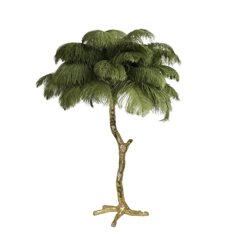 PlumeAura - Table Lamp with Golden Ostrich Feathers