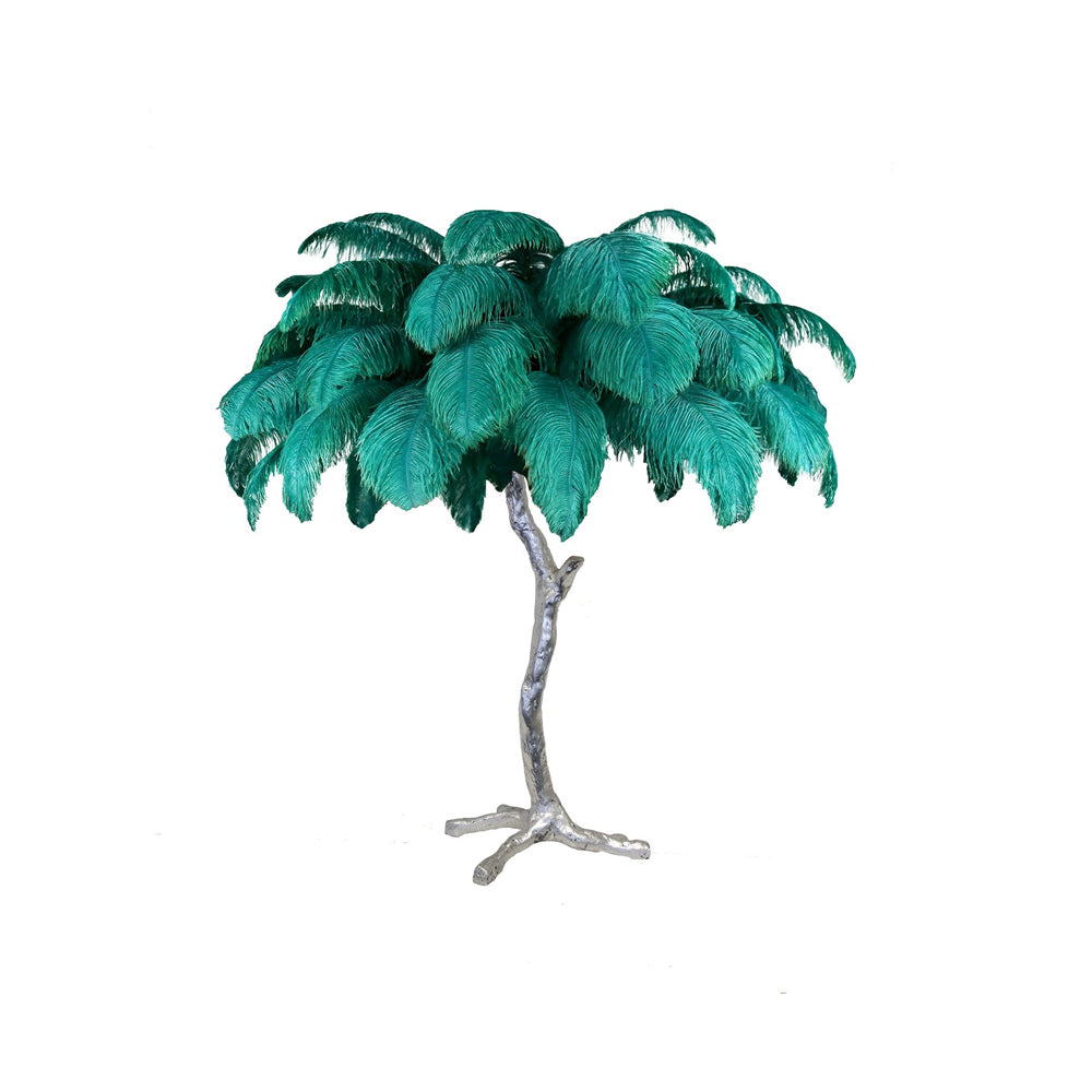 PlumeAura - Table Lamp with Golden Ostrich Feathers