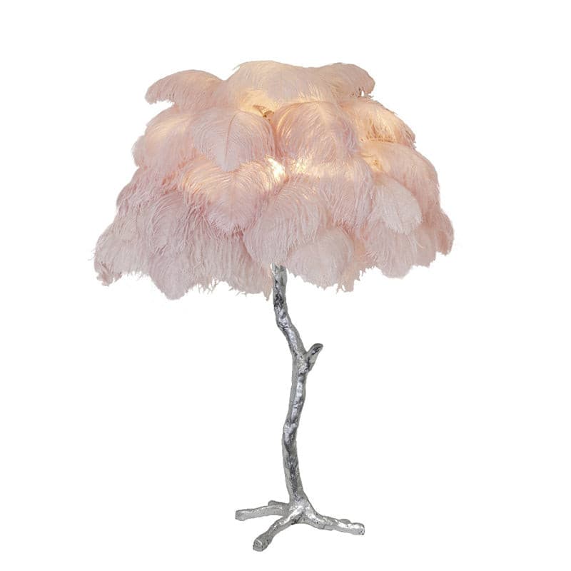 PlumeAura - Table Lamp with Golden Ostrich Feathers