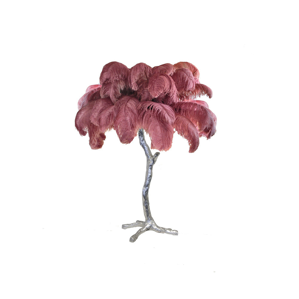 PlumeAura - Table Lamp with Golden Ostrich Feathers