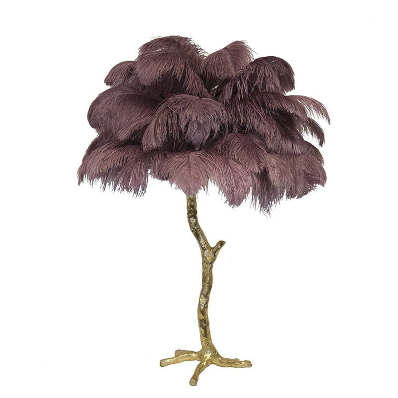 PlumeAura - Table Lamp with Golden Ostrich Feathers