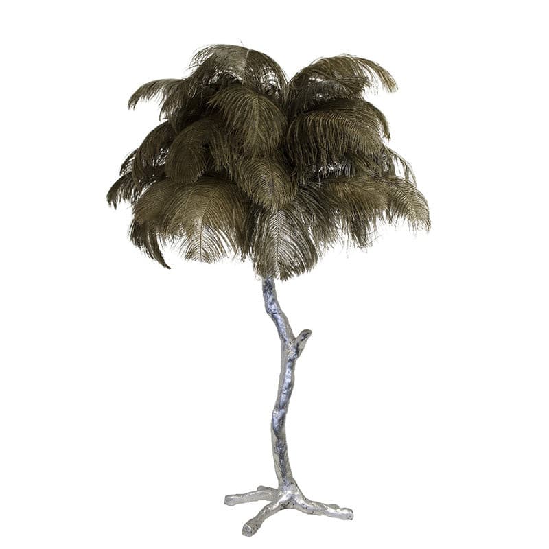 PlumeAura - Table Lamp with Golden Ostrich Feathers