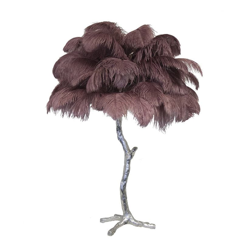 PlumeAura - Table Lamp with Golden Ostrich Feathers