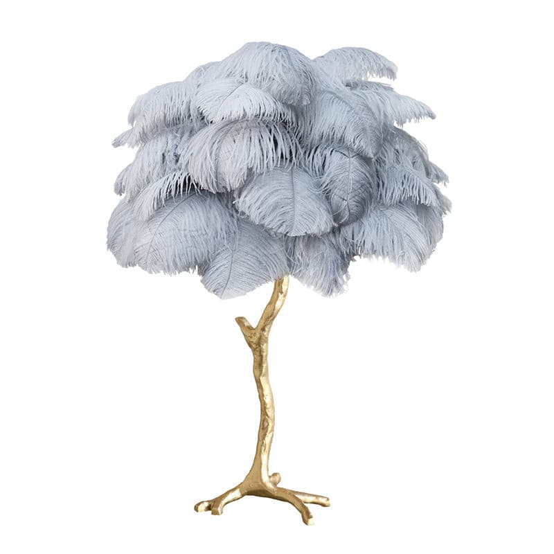 PlumeAura - Table Lamp with Golden Ostrich Feathers