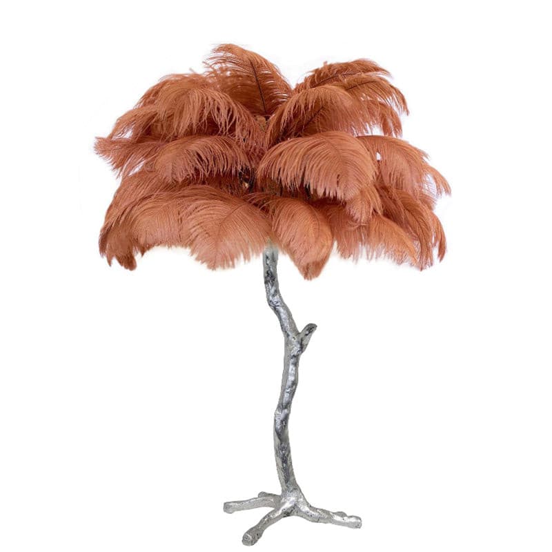 PlumeAura - Table Lamp with Golden Ostrich Feathers
