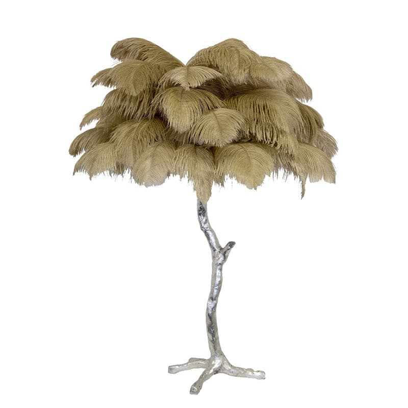 PlumeAura - Table Lamp with Golden Ostrich Feathers