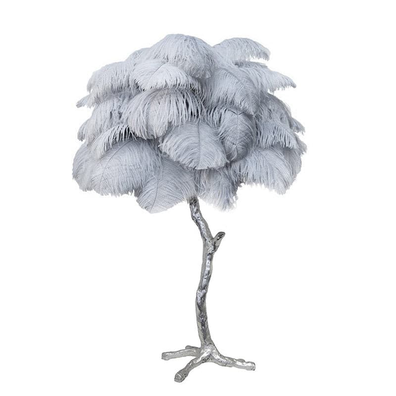 PlumeAura - Table Lamp with Golden Ostrich Feathers