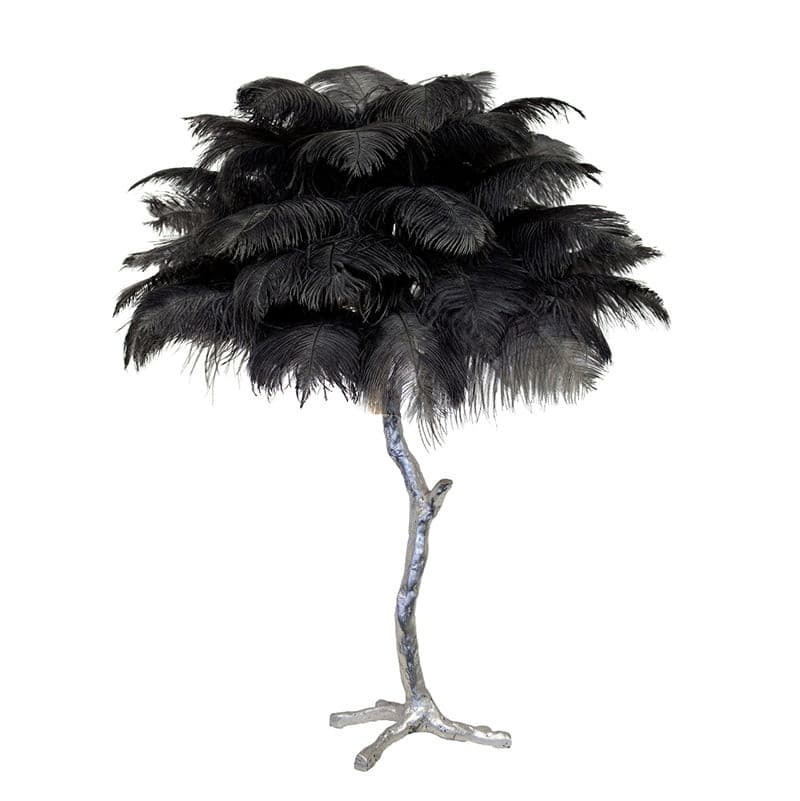 PlumeAura - Table Lamp with Golden Ostrich Feathers