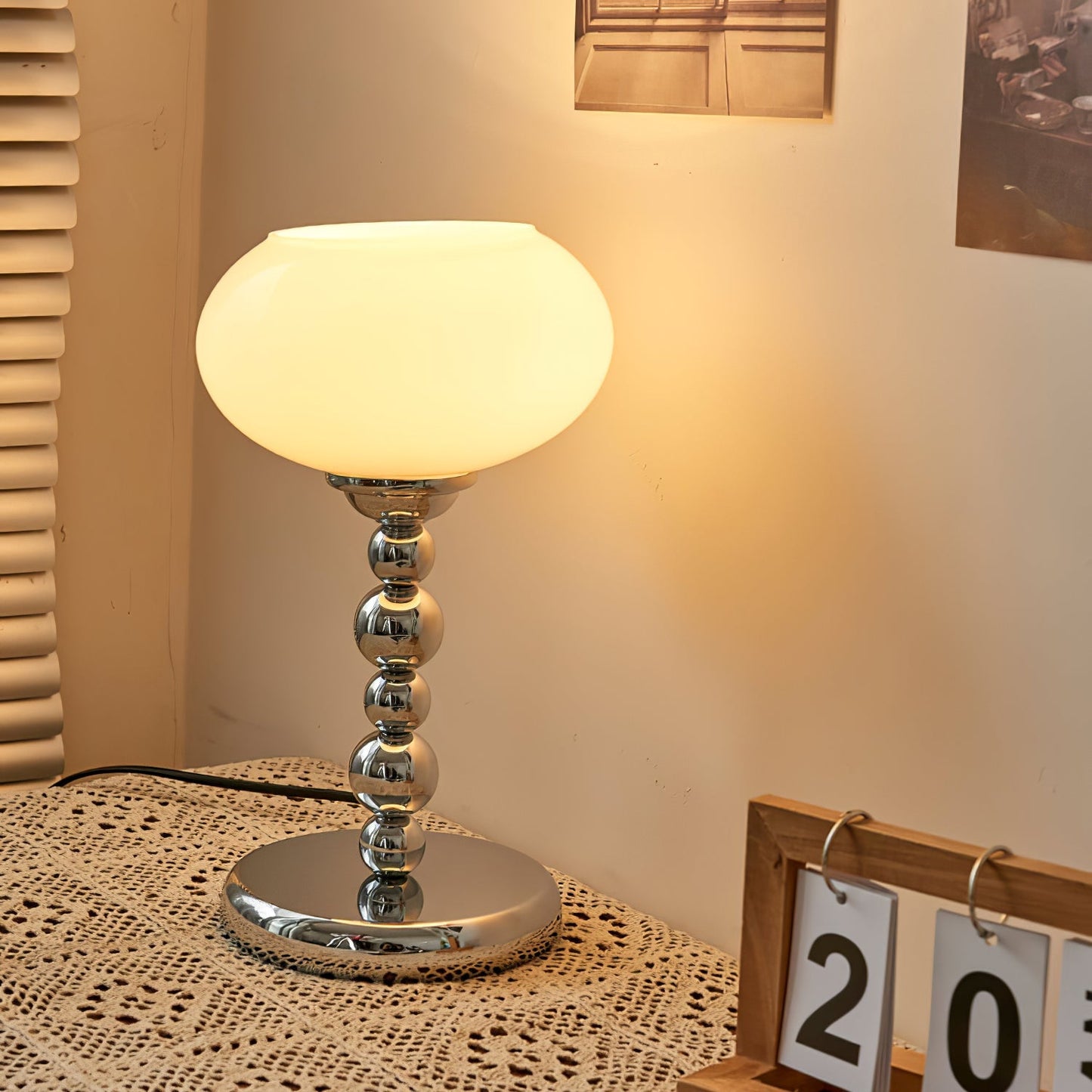 Vintagelight – Lampe de table de l'ère spatiale en verre et métal