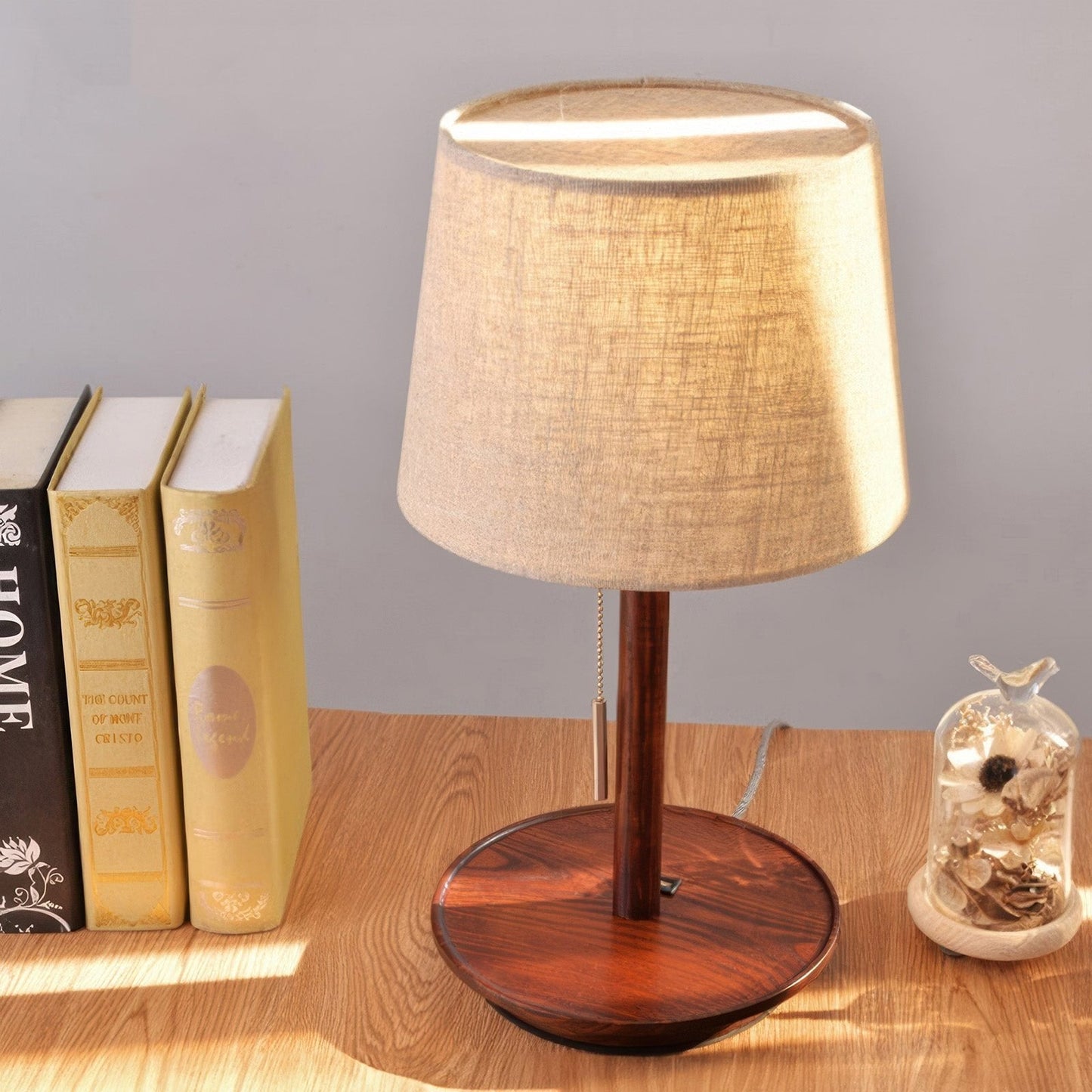 NobleWood - Valnød & Stof Bordlampe