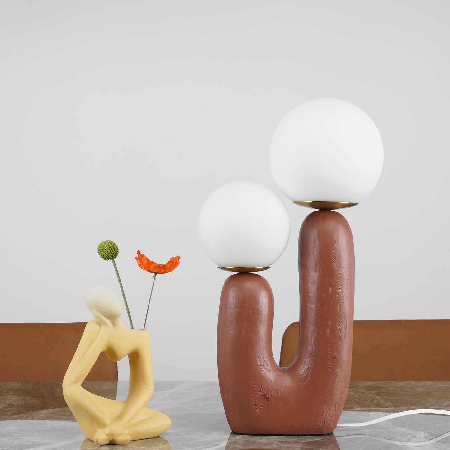 EcoLuxe - Moderne glas- og harpiksbordlampe