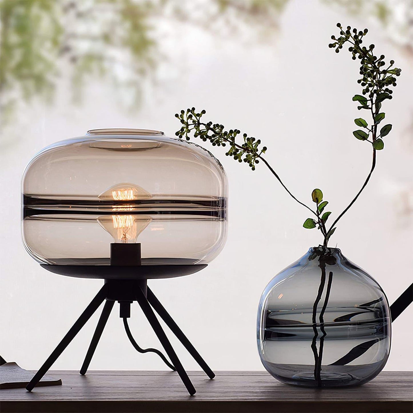 LightJar - Table Lamp with Glass Housing and Warm LED String