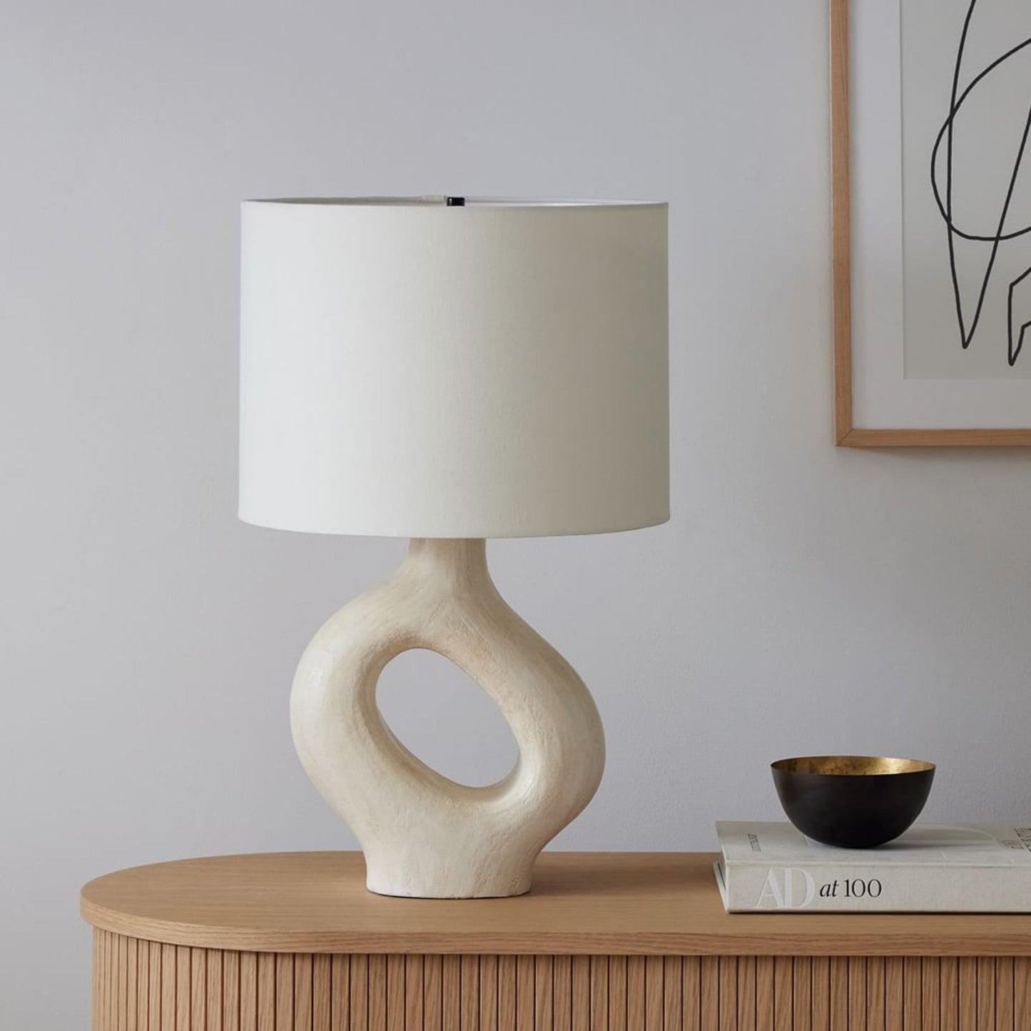 ModernGlow – Harpiks Bordlampe med Linnedskærm