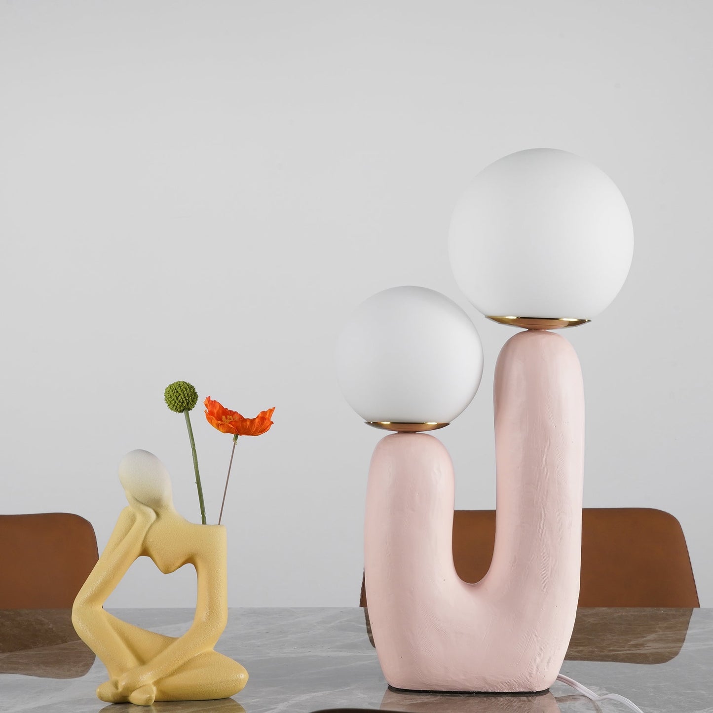 EcoLuxe - Moderne glas- og harpiksbordlampe