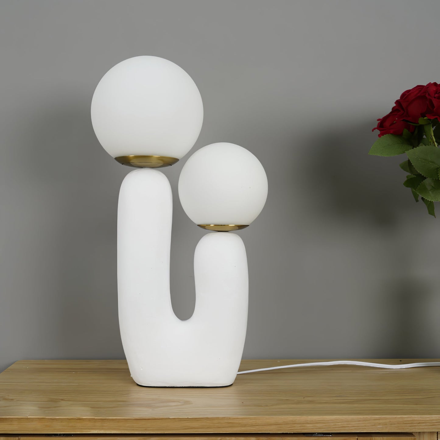 EcoLuxe - Moderne glas- og harpiksbordlampe
