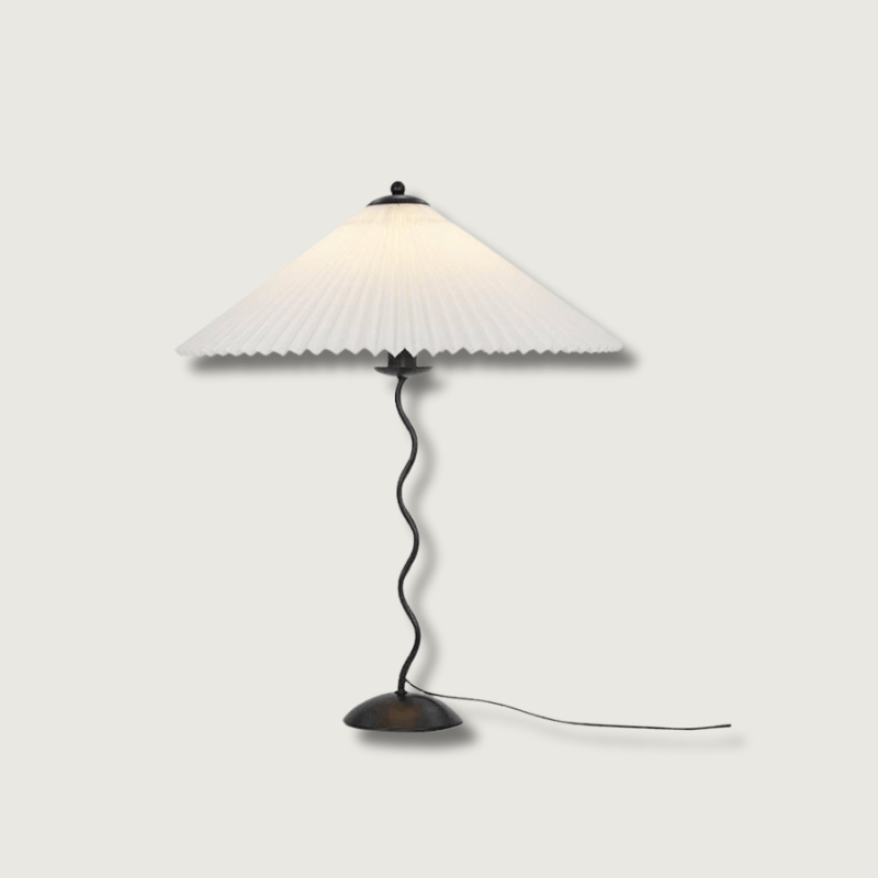 LichtPlissé - Table Lamp with Luxurious Pleated Shade and Wooden Base