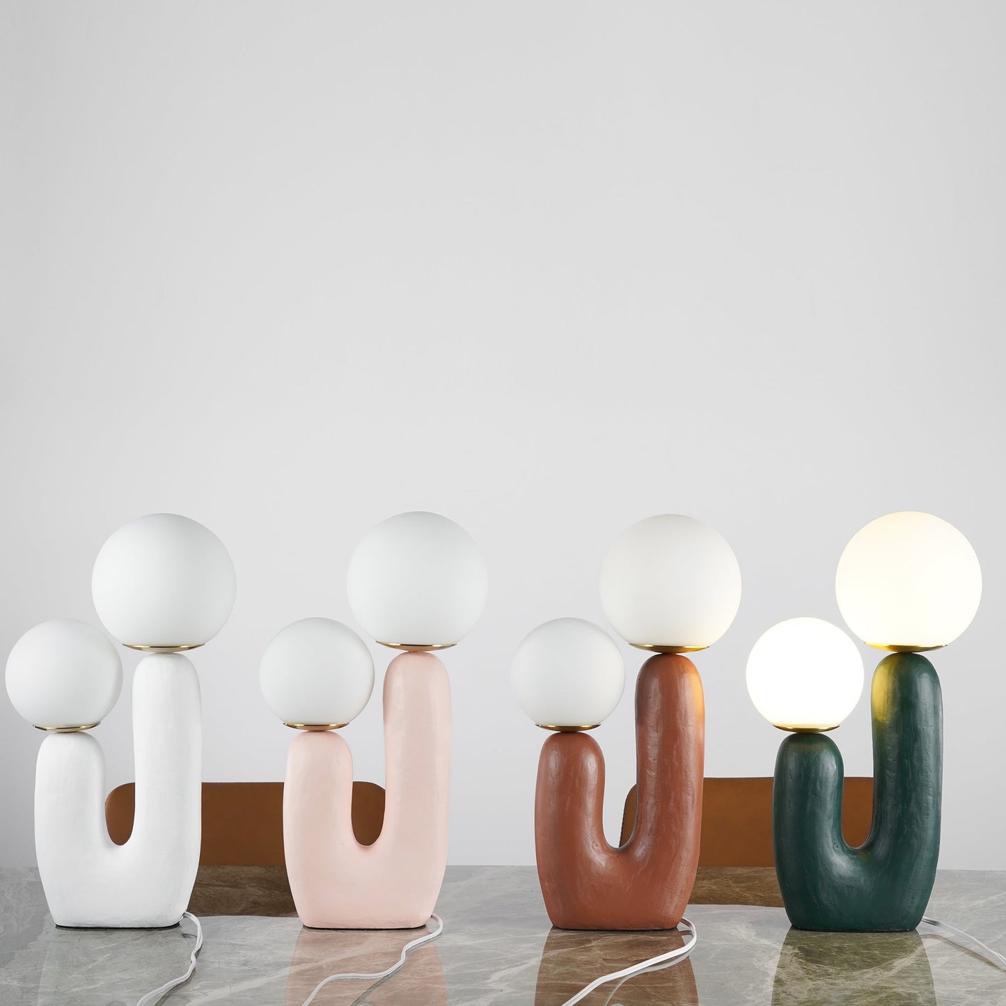 EcoLuxe - Moderne glas- og harpiksbordlampe