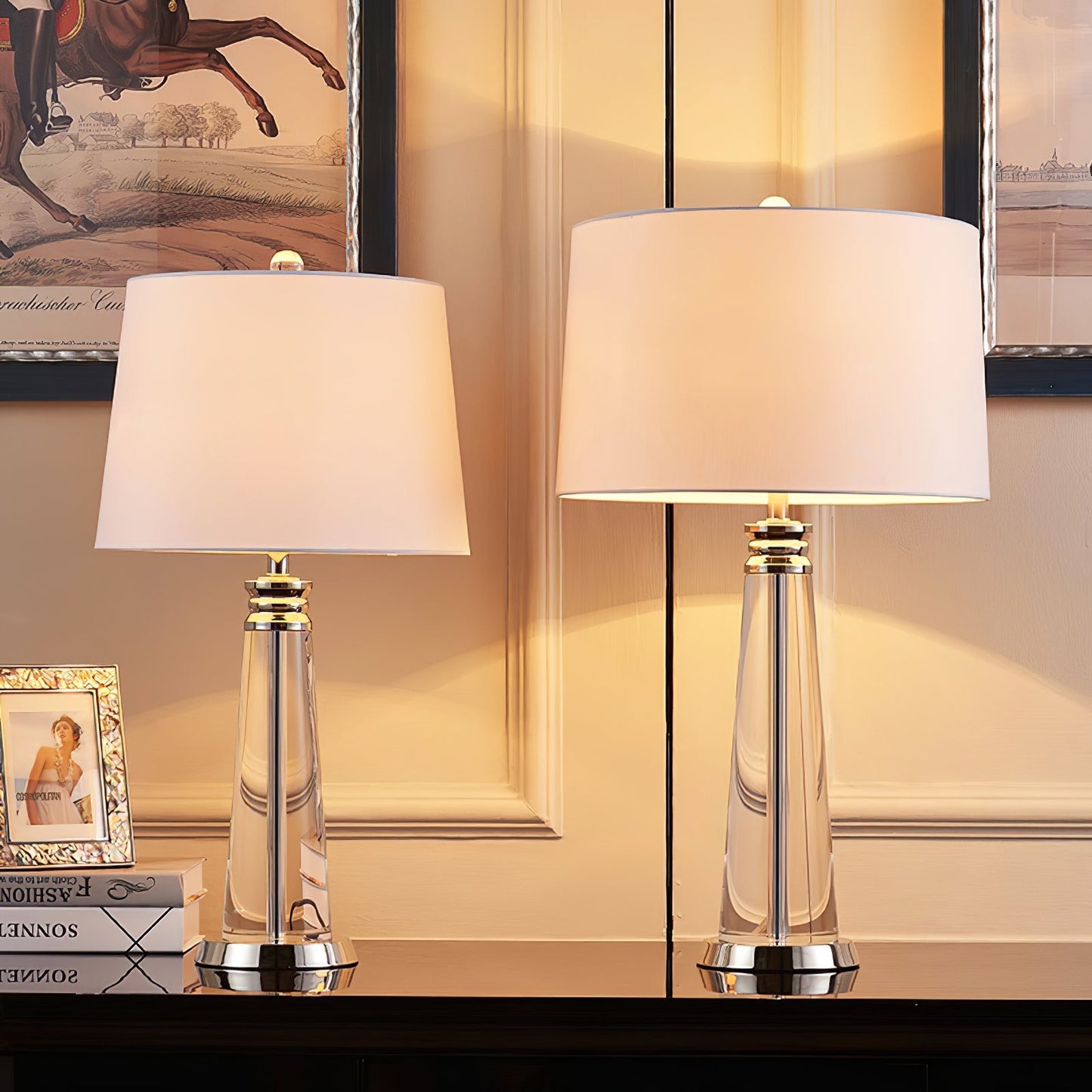 TapsLuxe - Lampe de table avec forme conique moderne et éclairage chaleureux