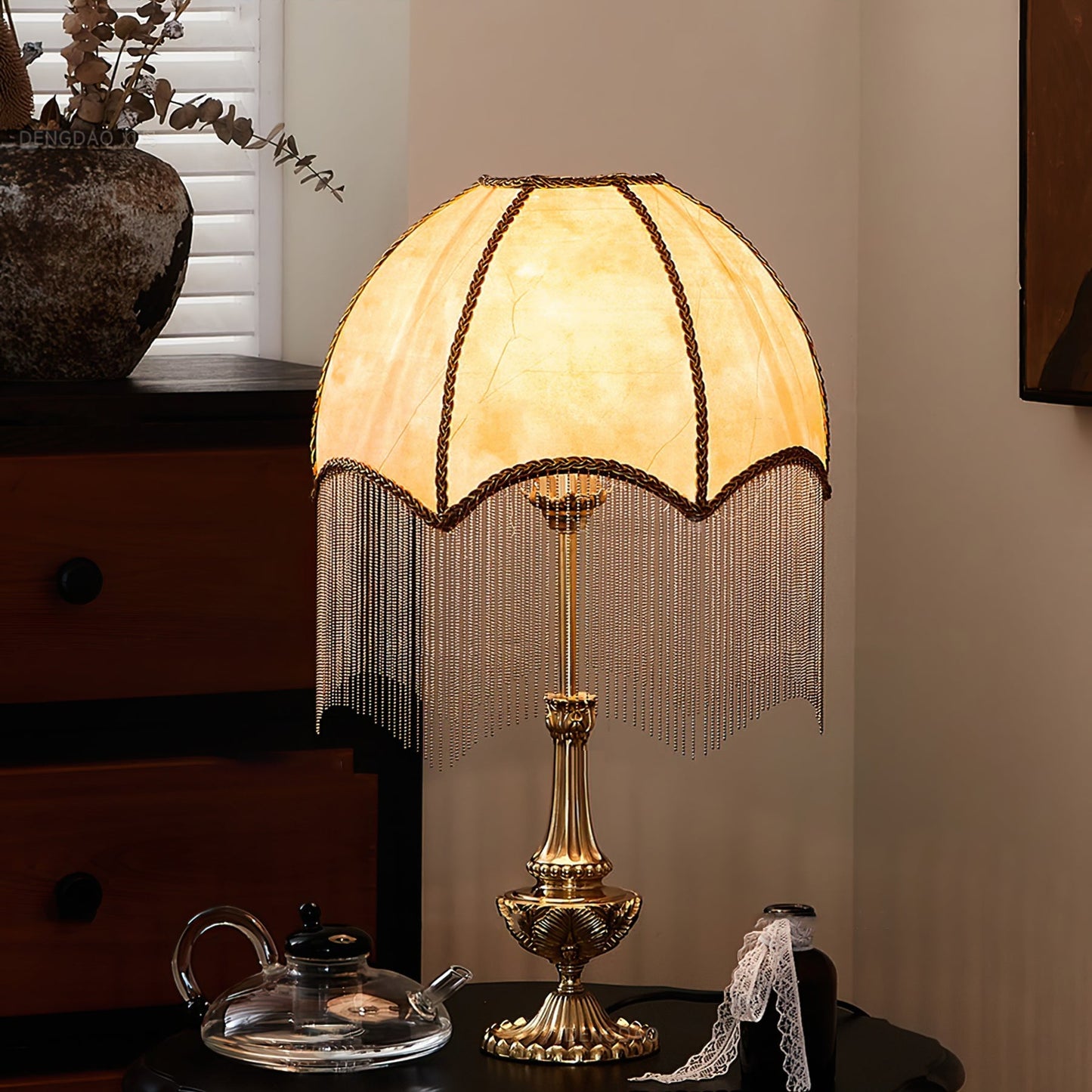 TasselLight - Table Lamp with Soft Tassels and Fine Beads