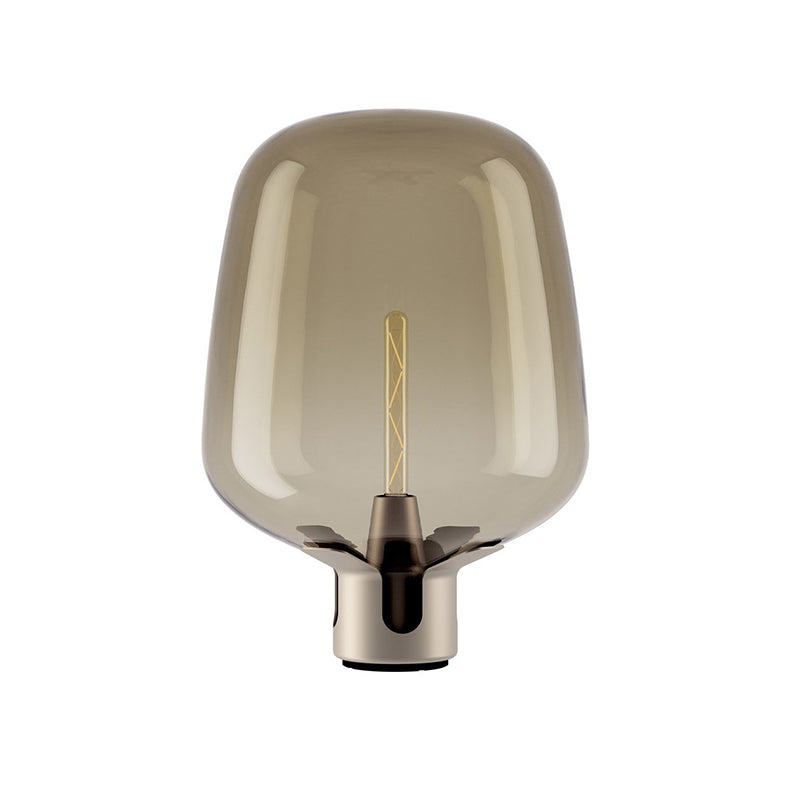 Glass Flame - Transparent bordlampe med varmt LED-lys