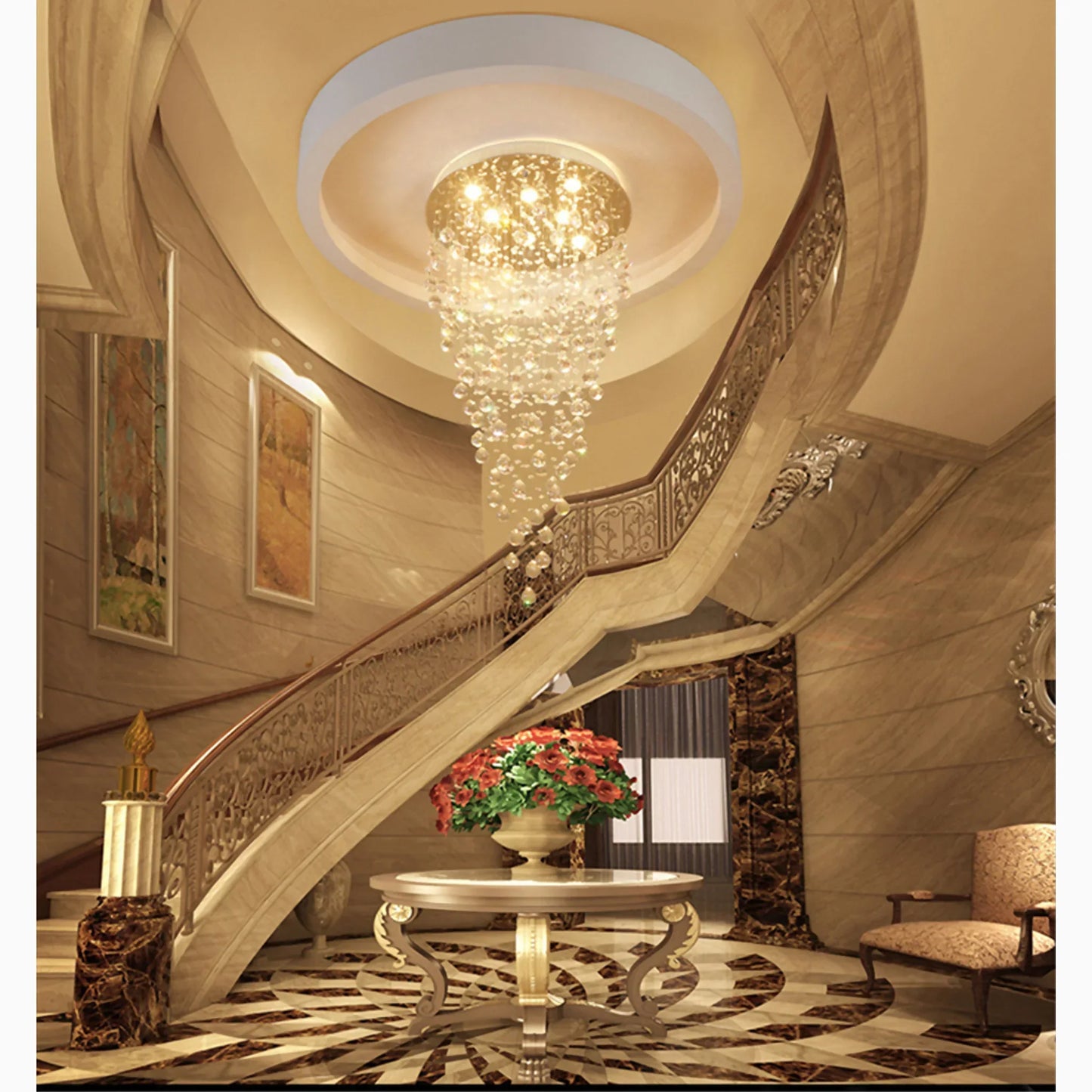 CrystalRain - Luxe Pendant Light with Large Crystal Drops