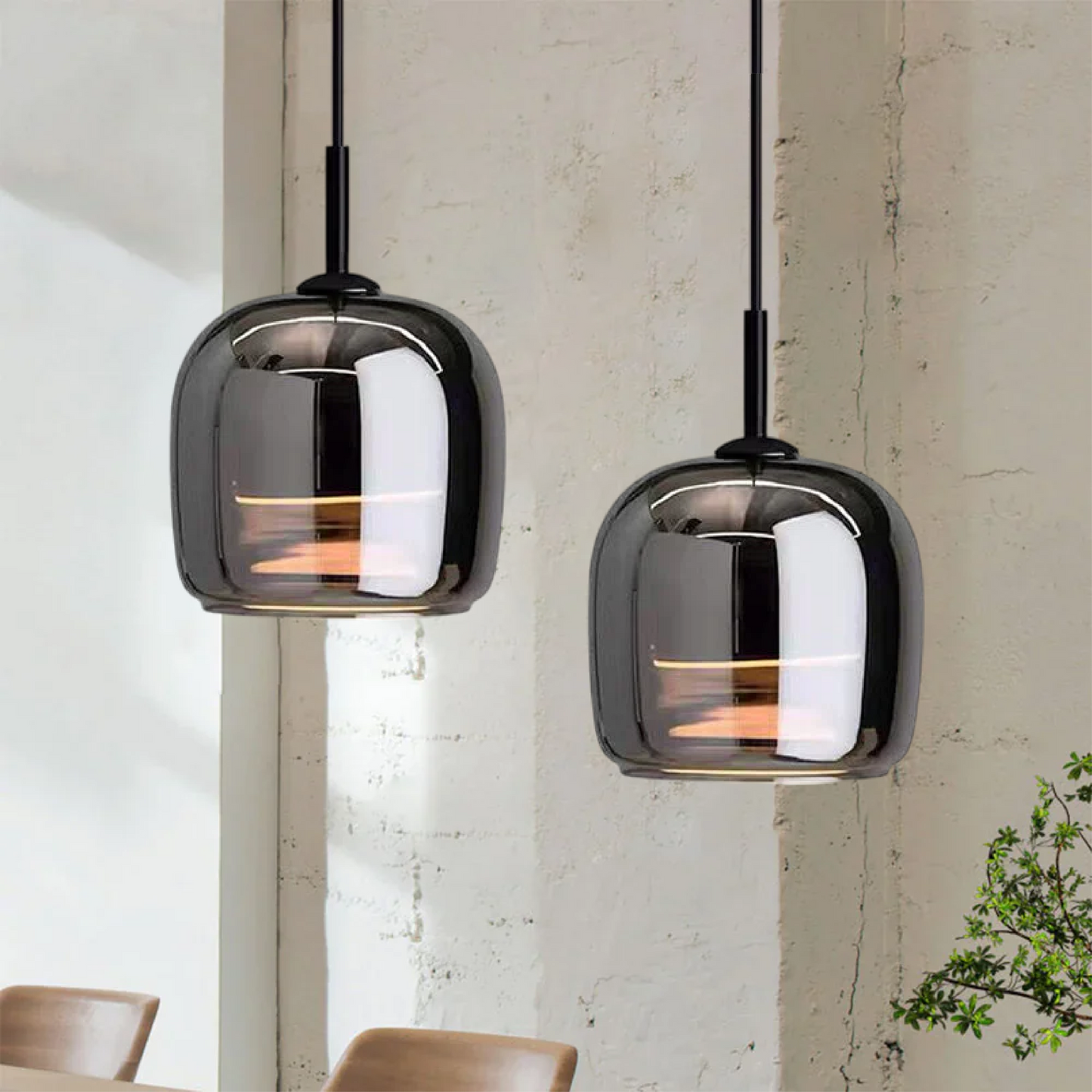 Nordisk Glød | Sort glas pendel lampe