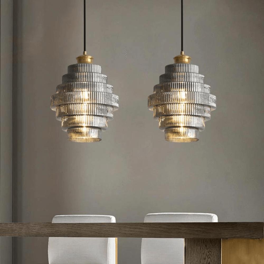 BrassLuxe - Pendant Lamp with Retro Glass Shape