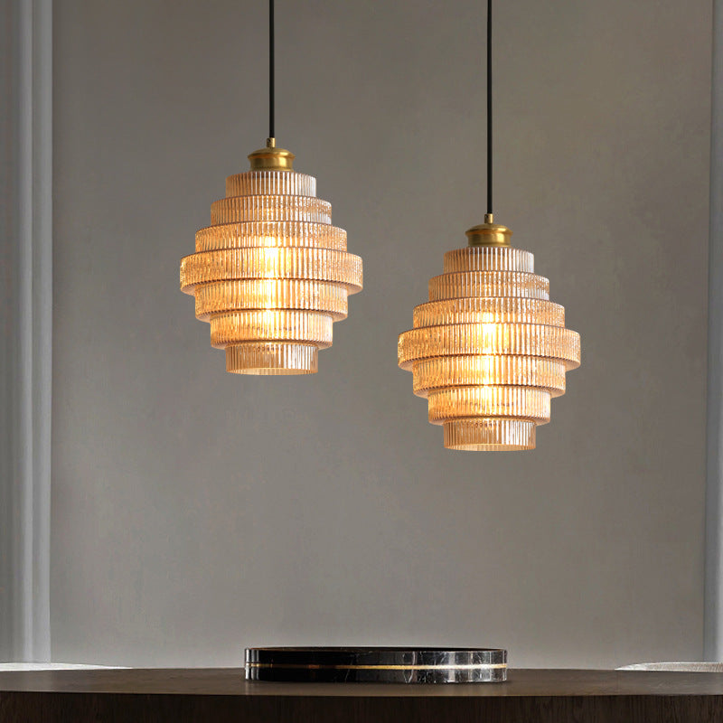 BrassGlow - Bottle-Shaped Brass Glass Pendant Light