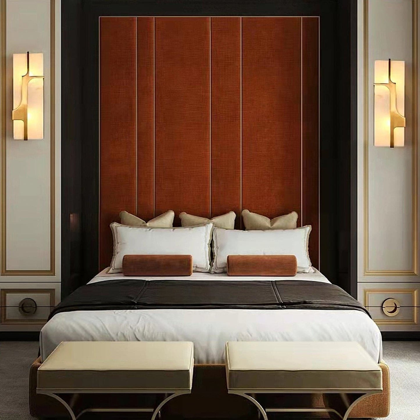 OpalGlow - Marmor Art Deco Wandleuchte