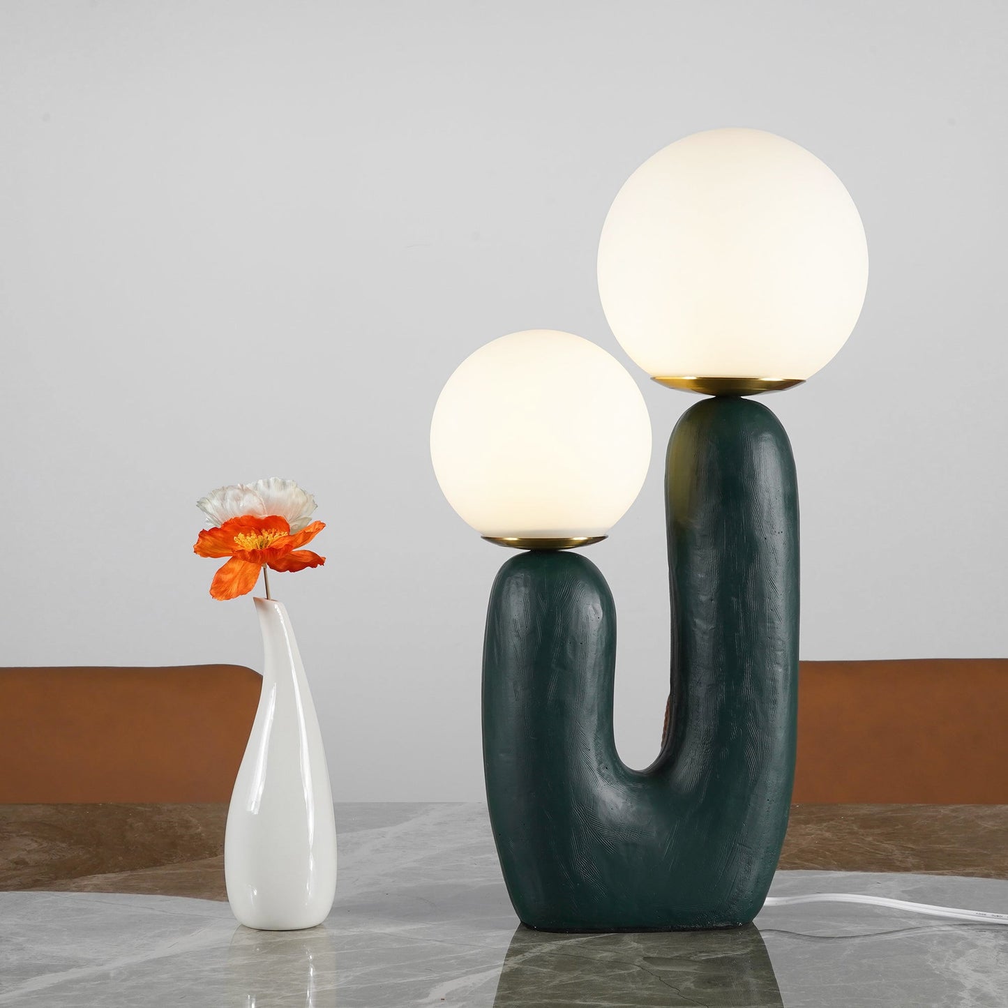 EcoLuxe - Moderne glas- og harpiksbordlampe