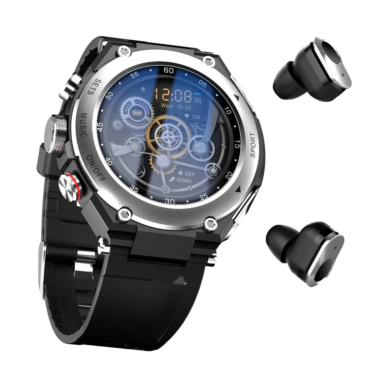 Oreste – Smartwatch med integrerede trådløse øretelefoner