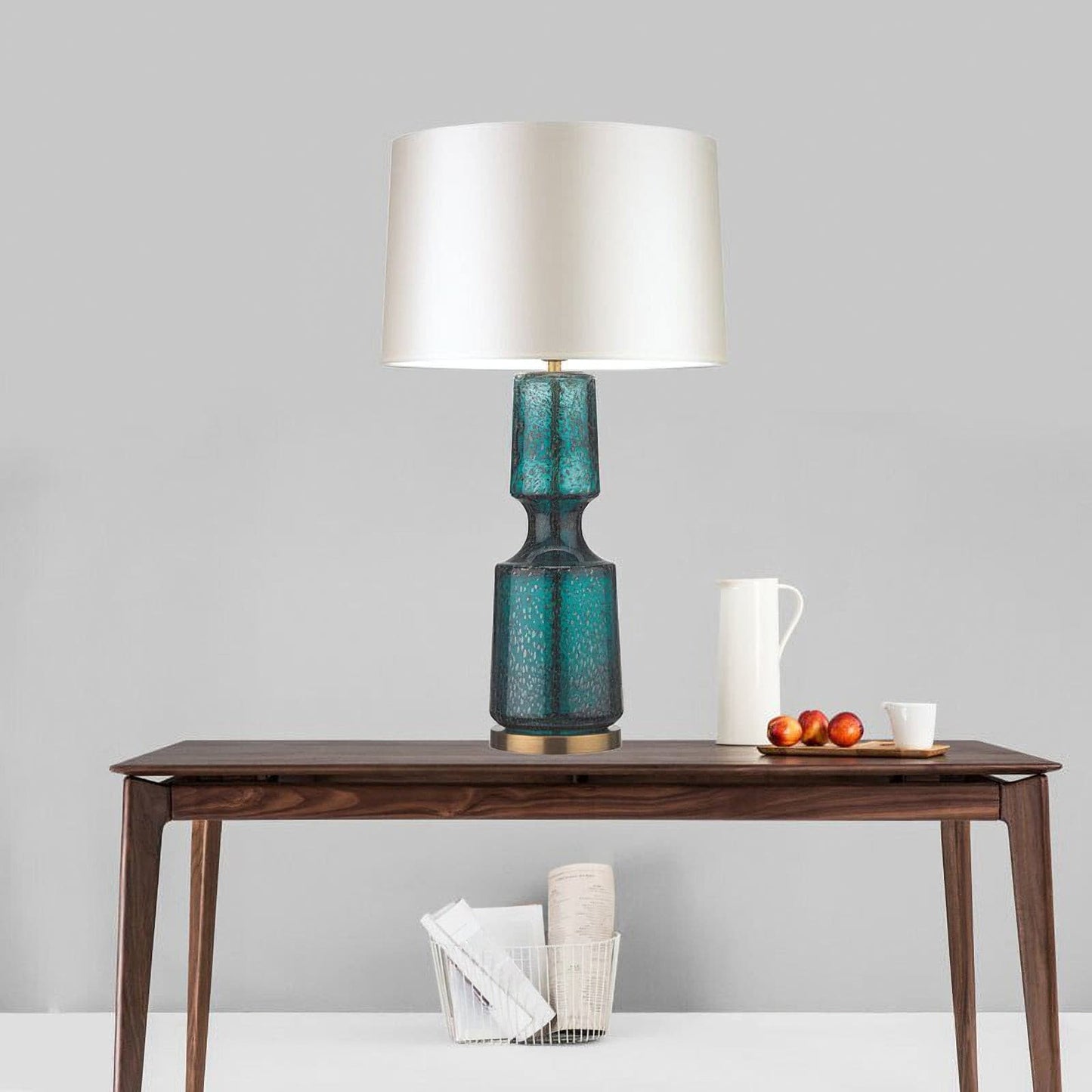 SleekAura - Elegant Table Lamp with Glass and Metal Design