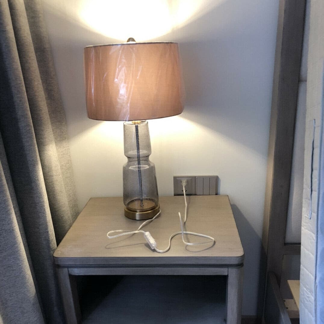 SleekAura - Elegant Table Lamp with Glass and Metal Design
