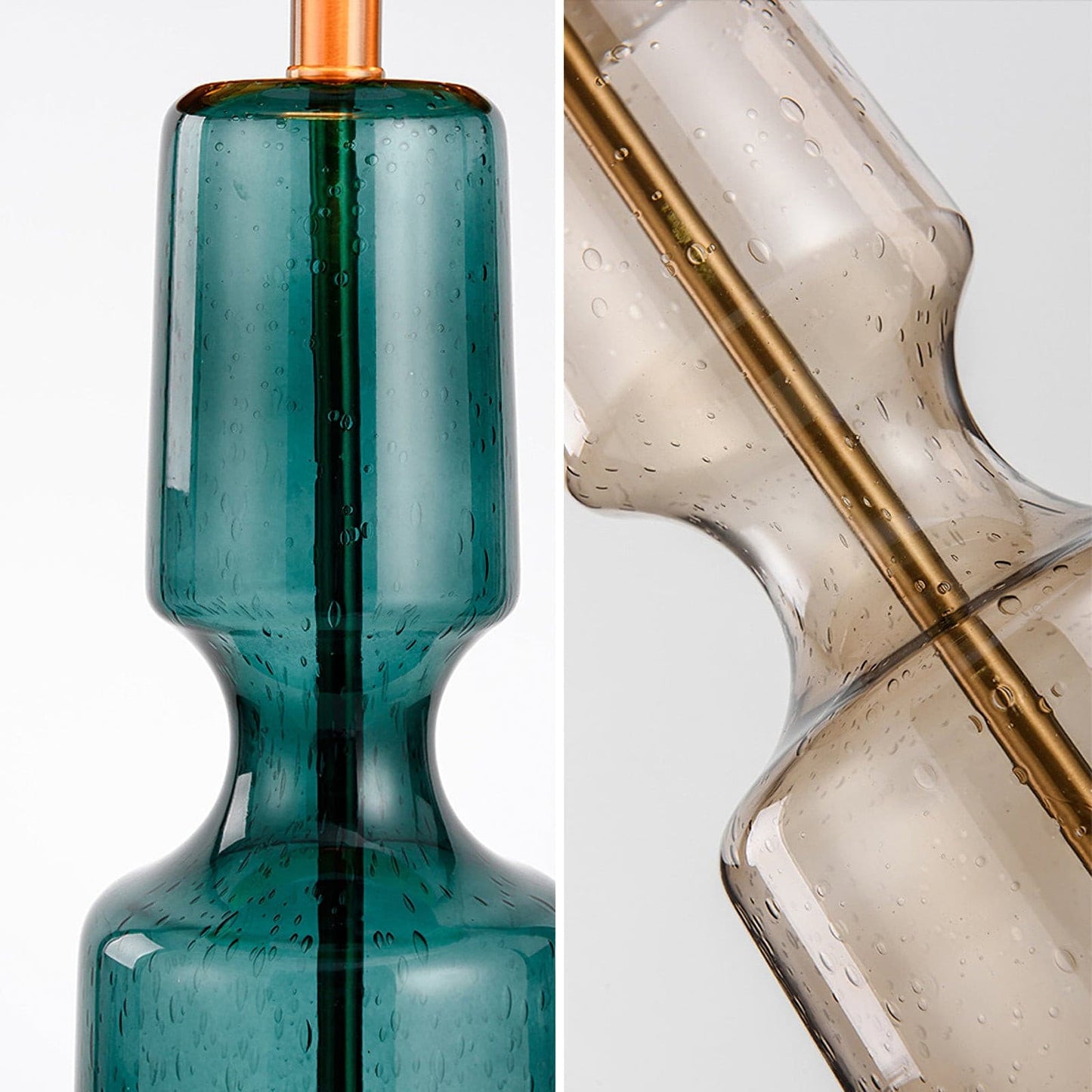 SleekAura - Elegant Table Lamp with Glass and Metal Design