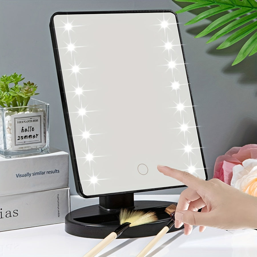 RadiantTouch - Miroir de maquillage avec 16 lumières LED et éclairage réglable
