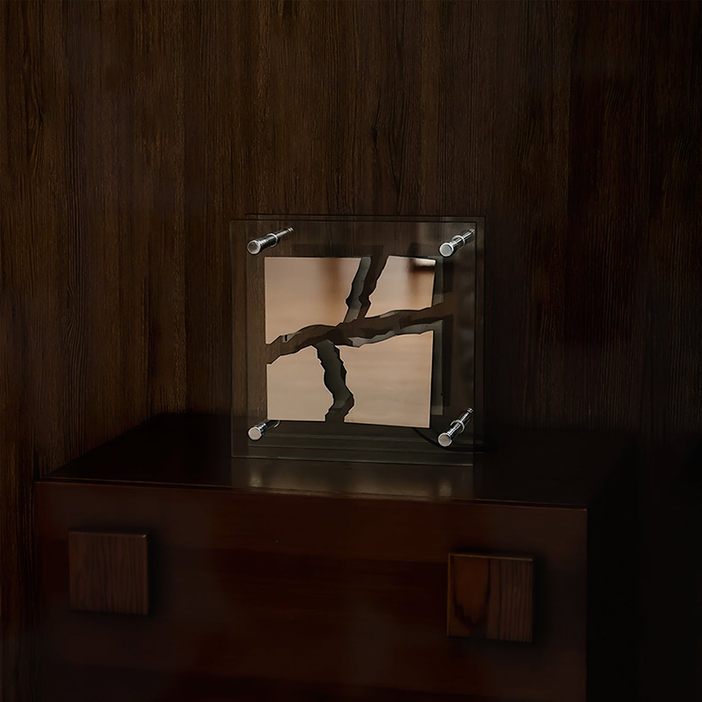 GlowFrame – Elegant firkantet glasbordlampe