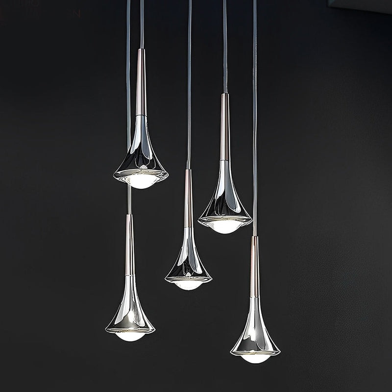NordicRain - Metal LED Water Drop Pendant Light for Stairs