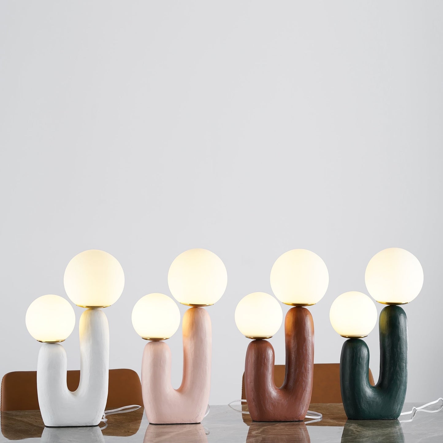 EcoLuxe - Moderne glas- og harpiksbordlampe