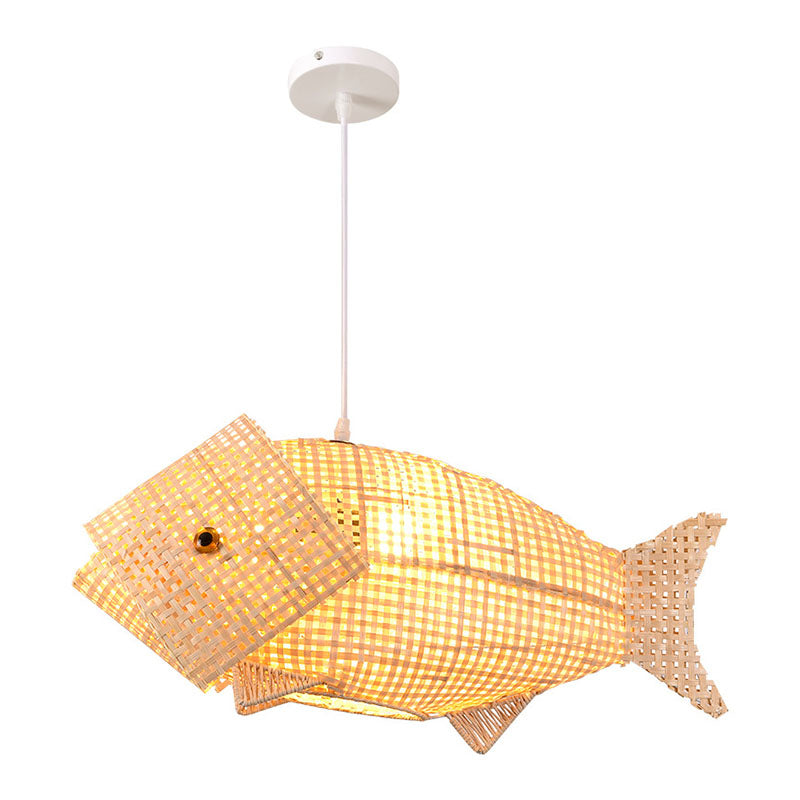 FishBamboo | Wooden Pendant Light in Asian Style