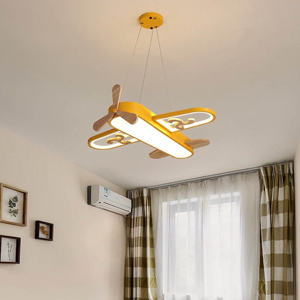 FlyBright - Kids LED chandelier with airplane motif