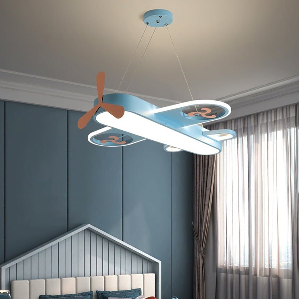 FlyBright - Kids LED chandelier with airplane motif