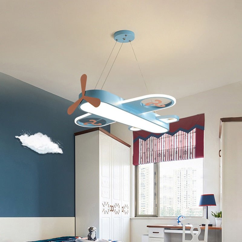 FlyBright - Kids LED chandelier with airplane motif