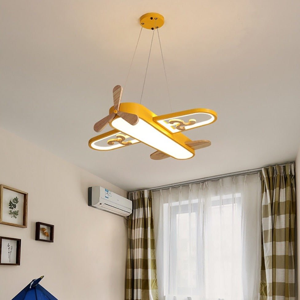 FlyBright - Kids LED chandelier with airplane motif