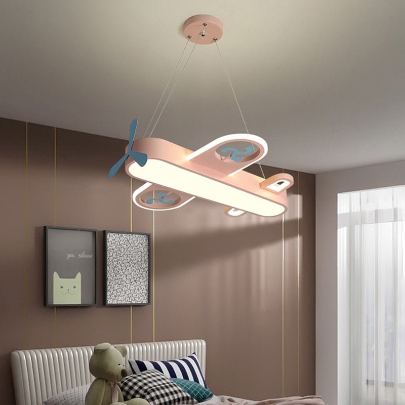 FlyBright - Kids LED chandelier with airplane motif