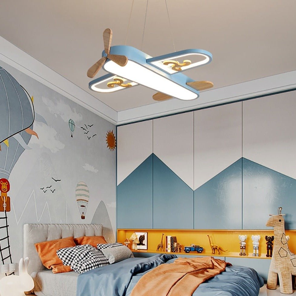 FlyBright - Kids LED chandelier with airplane motif