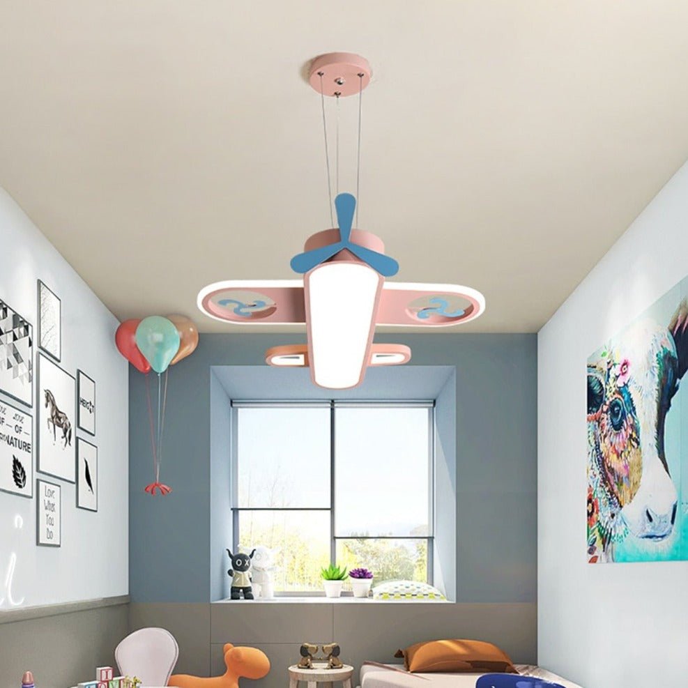 FlyBright - Kids LED chandelier with airplane motif